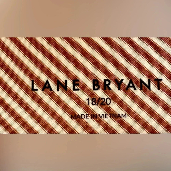 NWT LANE BRYANT Modern Short Sleeve V-Neck Stripe Tee Size - Beige/Tan 18/20 - Picture 7 of 16